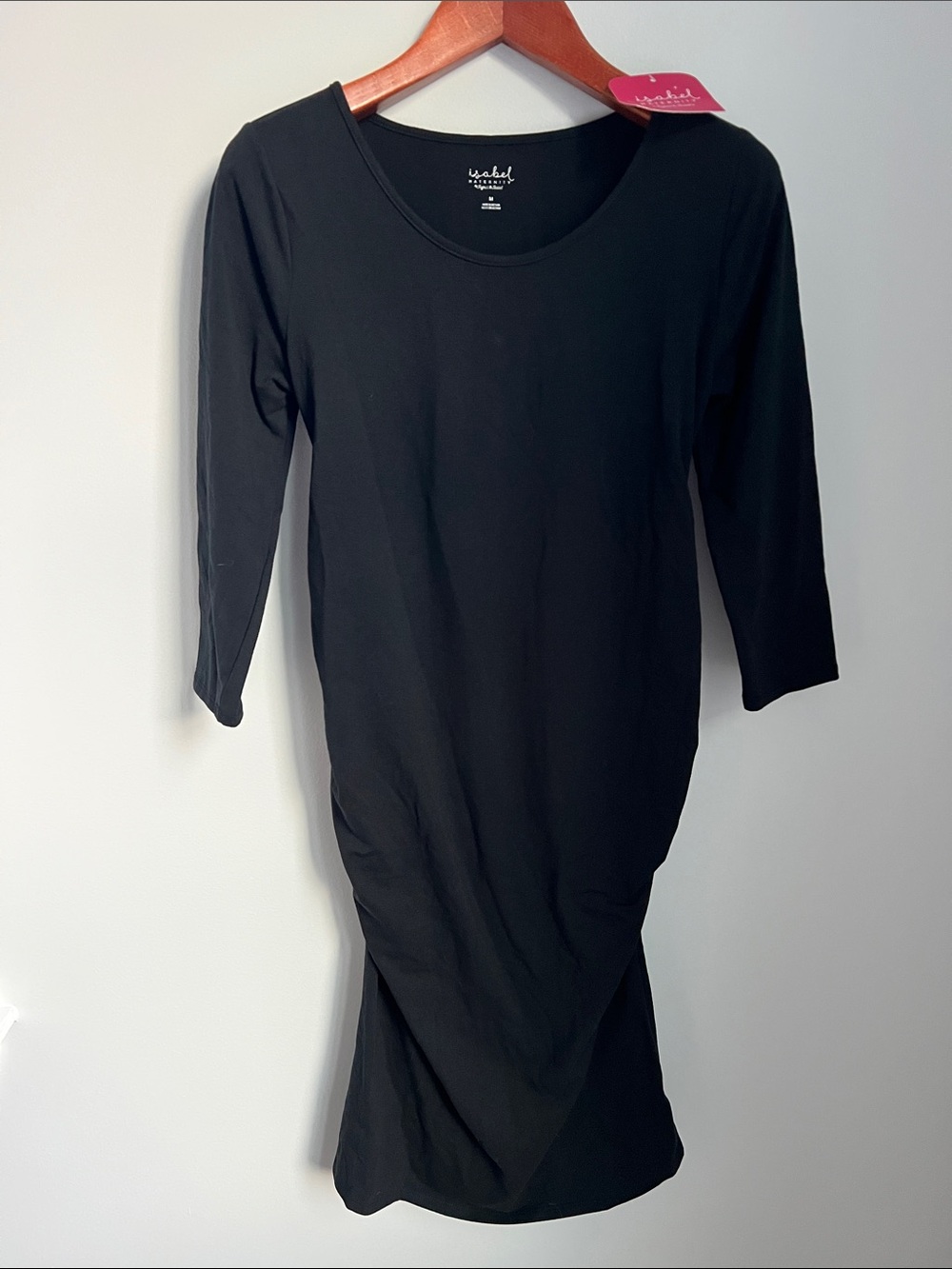 Ingrid & Isabel | Maternity Black Scoop Neck Midi Dress NWT Size Medium
